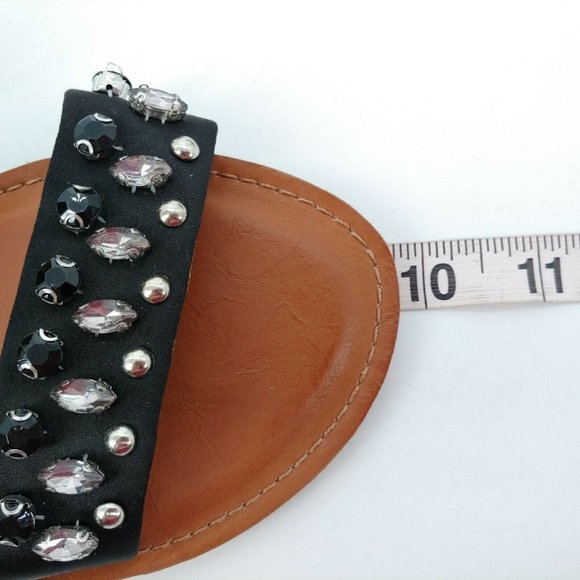 REPORT Signature Womens Zoran Crystal Embellished Slingback Sandals Black 7 - Picture 6 of 10